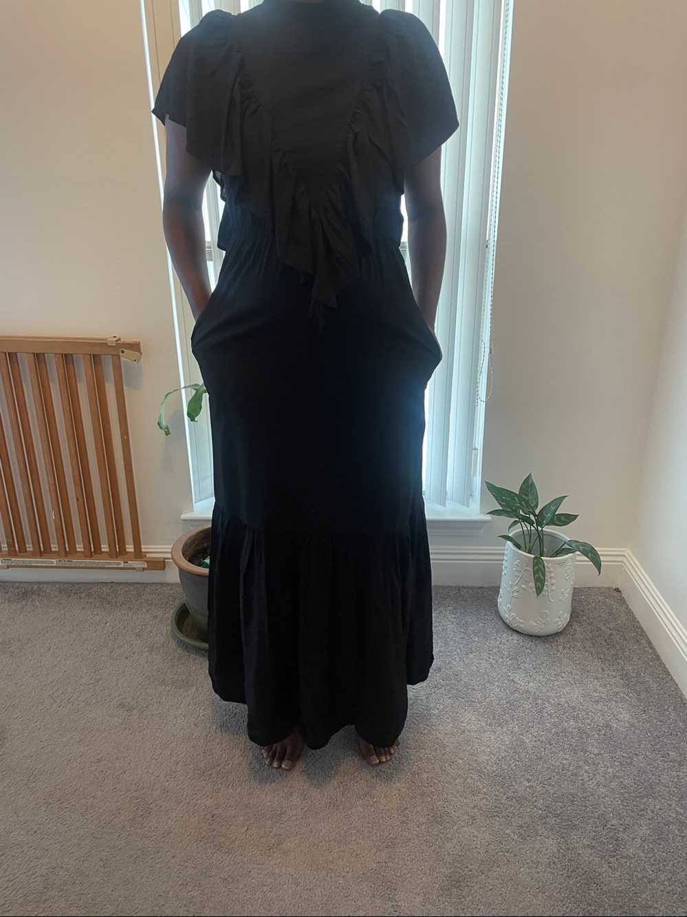 Young Fabulous & Broke Black Ruffle Maxi Dress